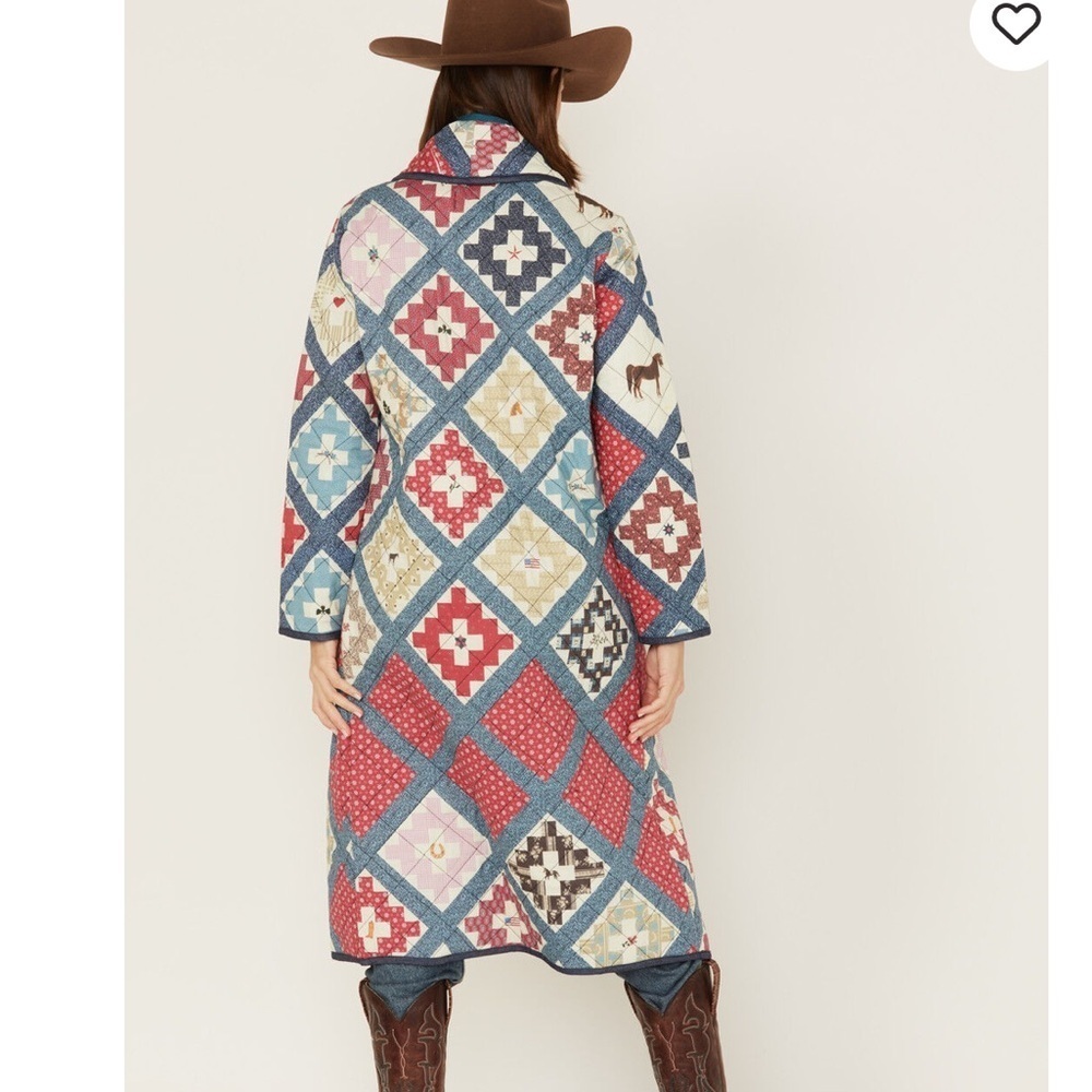 Tasha Polizzi Quilted Patchwork Coat quilt print midi western Boot Barn XL - Picture 2 of 11